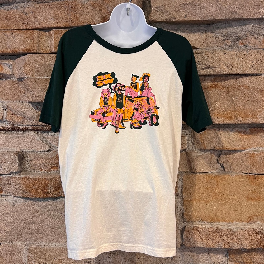 NWOT SXSW Festival Red River Cultural District Retro Baseball Tee Sz Medium